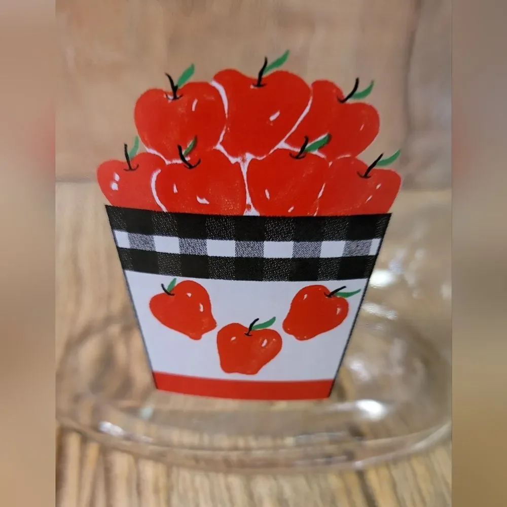 Canning Glass Jar Flip Red Ceramic Top Wire Clasp Vintage 6.5 Inches Tall Gift